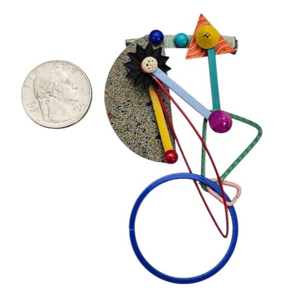 Eve Kaplin Kinetic Brooch Moveable Colorful Wearable Art Pin - Picture 7 of 8